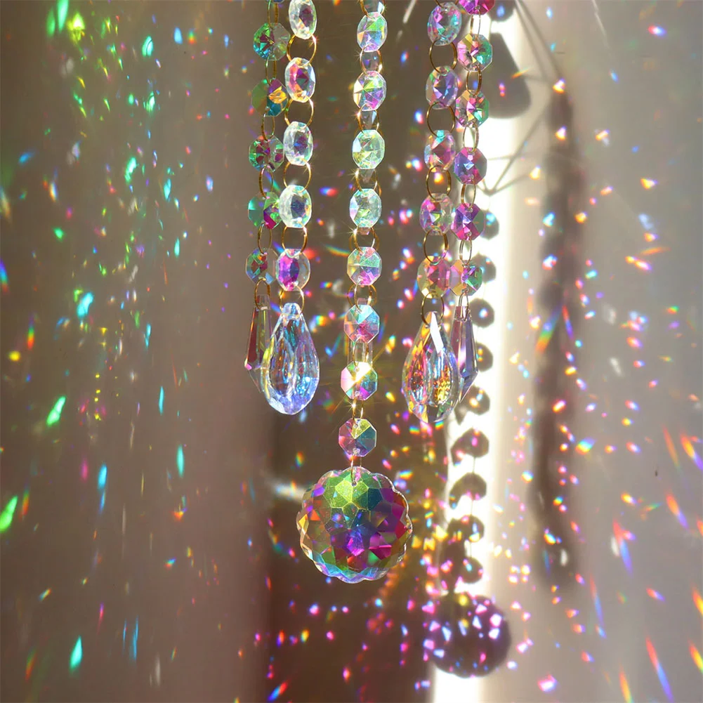 Wind Chime Pipa Prisms Crystals Catcher Hanging Drop Chandelier Ornaments