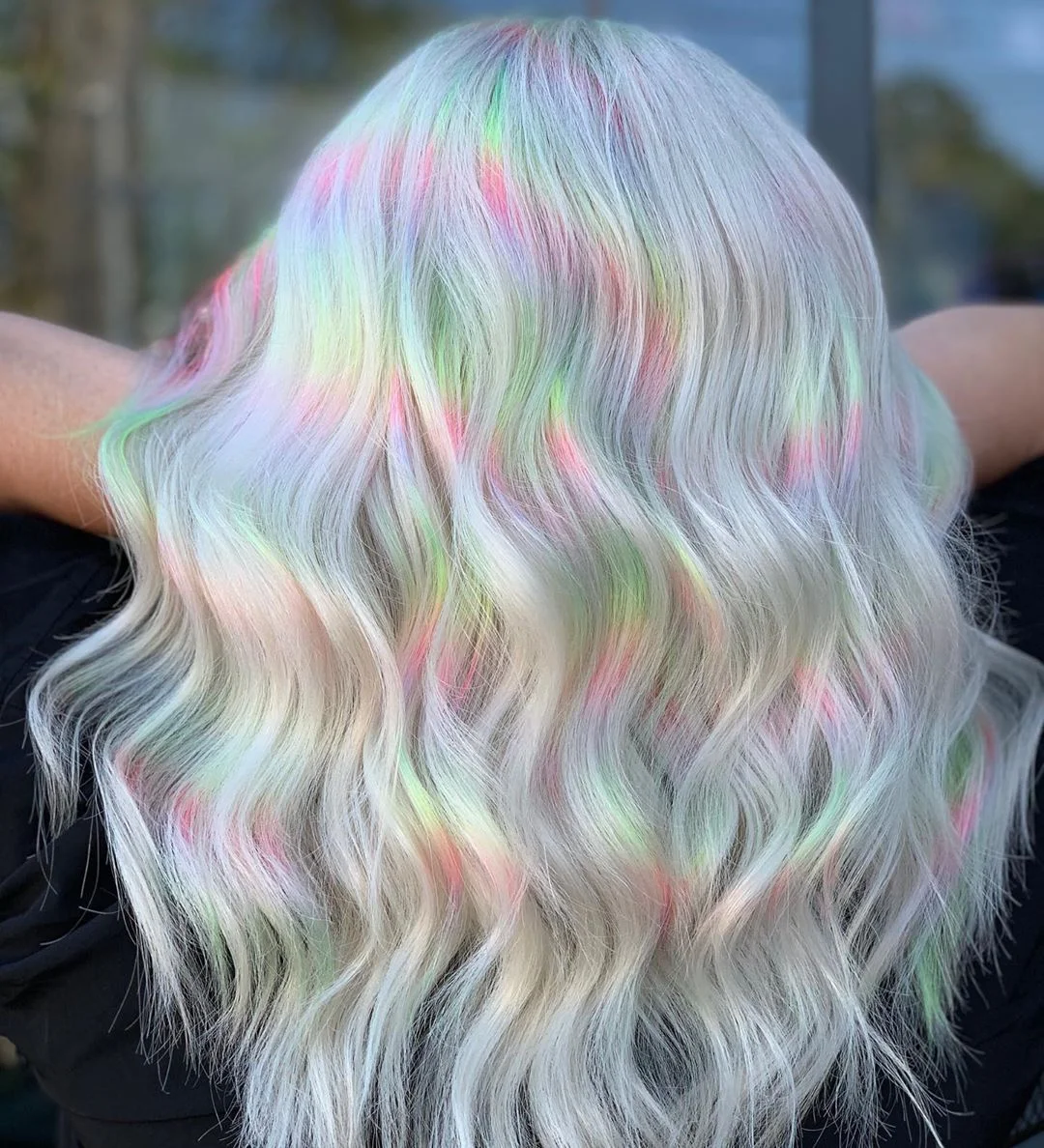 Zaesvini Hair® | (✨NEW)  WAVE WIG WHITE GOLD MIXED RAINBOW COLORS WIG DENSITY HAIR WIG