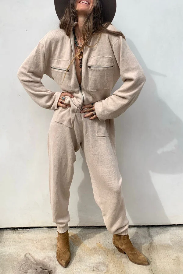 Comfort Zip Multi-Pocket Leg Jumpsuit