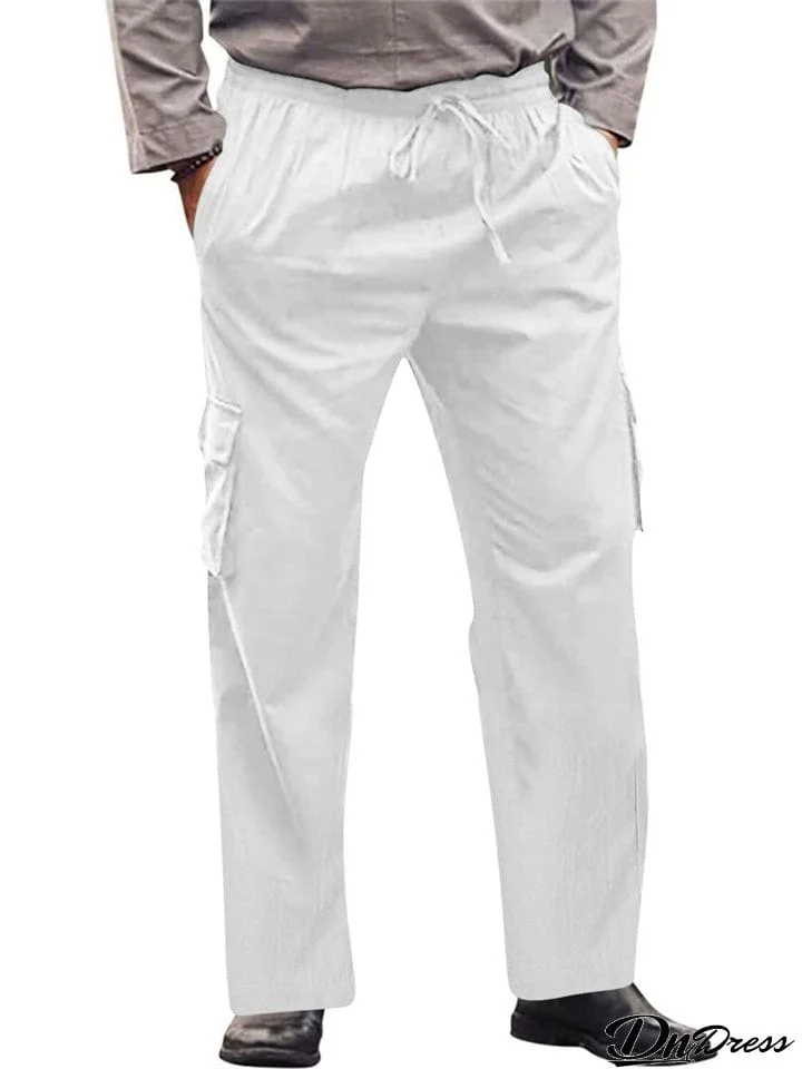 Men's Cotton Soft Breathable Drawstring Cargo Pants