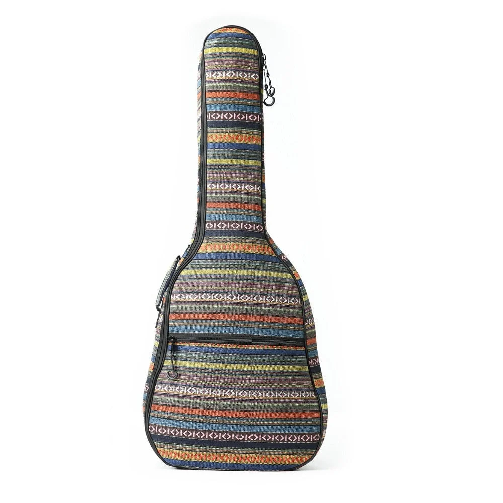 Instrument Bags & Cases of Guitars Folk Gitar Bag Vintage Knitted Material 40/41 Inches Guitar 10MM Sponge Gitars Backpack Bags