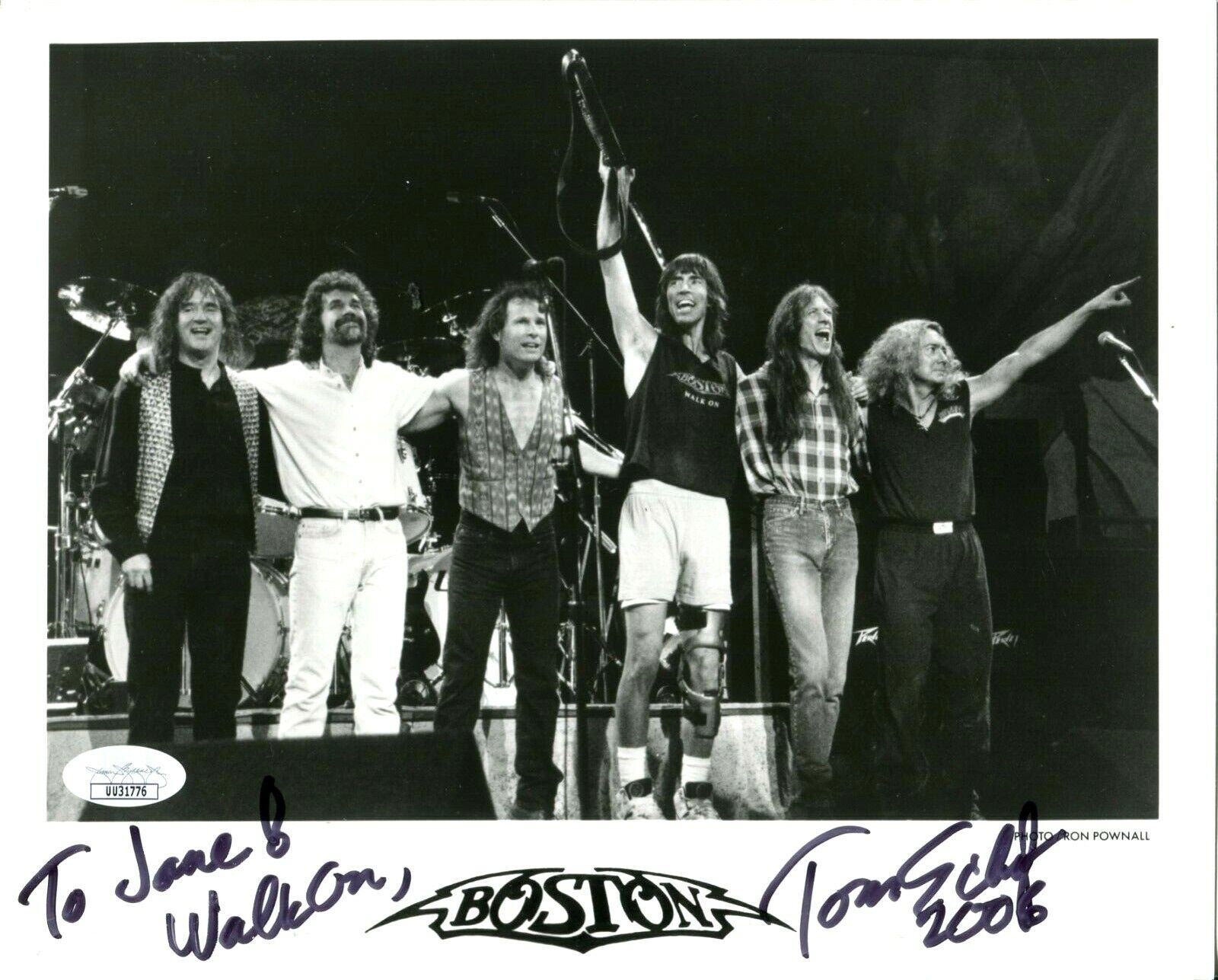 TOM SCHOLZ (Boston) Autographed inscribed 8X10 B&W Promo Photo Poster painting JSA COA PC 3102