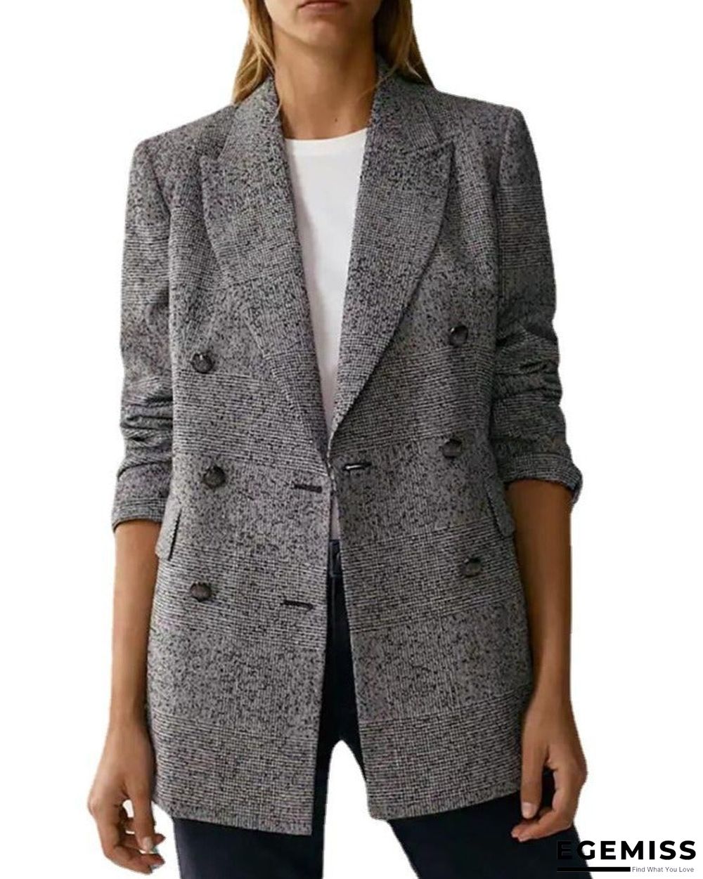 Double-breasted Loose-fitting Casual Blazer | EGEMISS