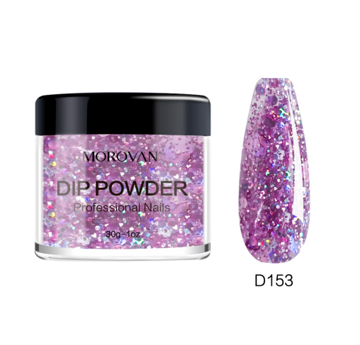 Morovan Deep Lilac Glitter Single Dip Powder D153