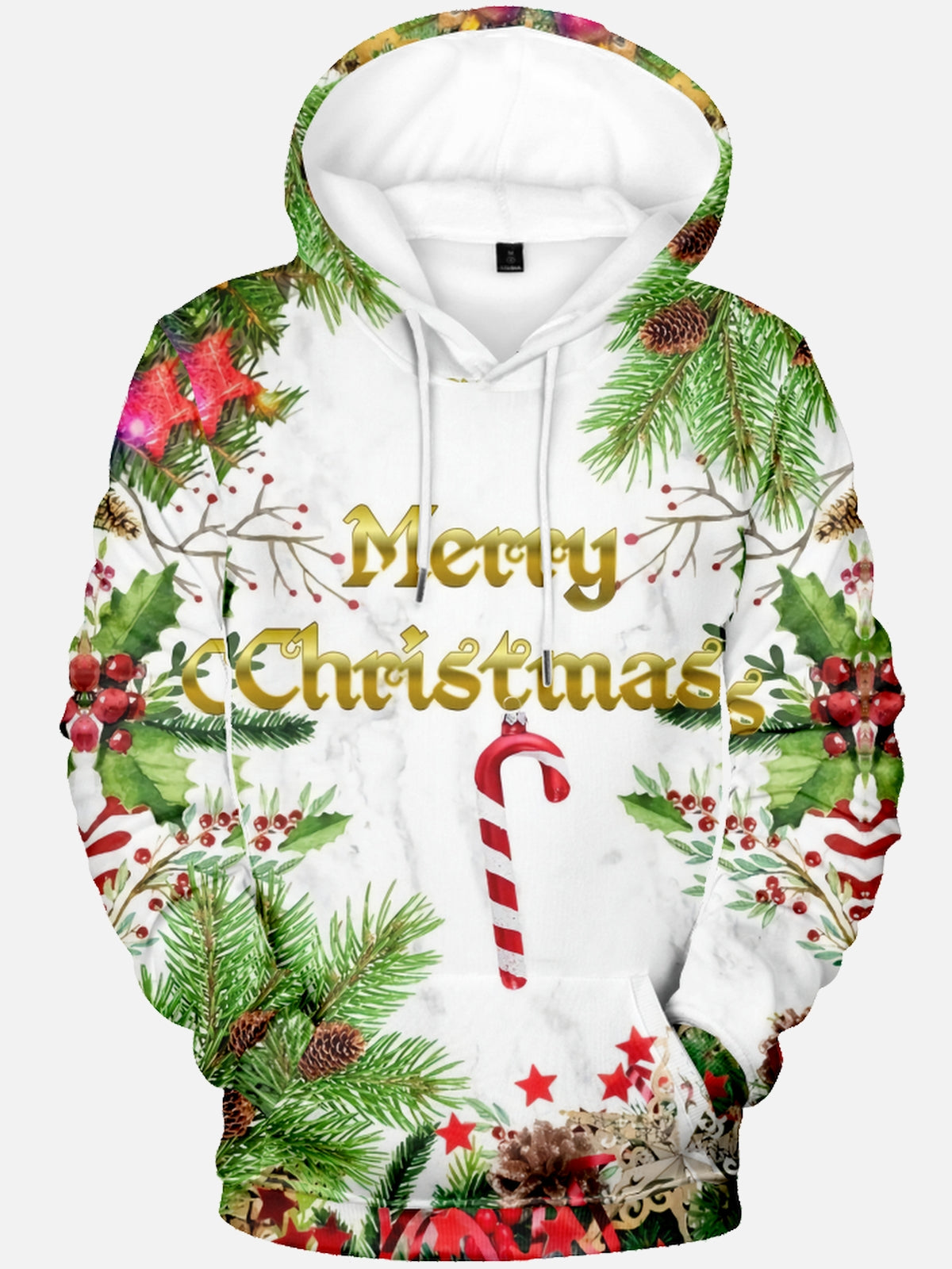 Men's Christmas Festive Print Long Sleeve Hoodie PLUSCLOTHESMAN