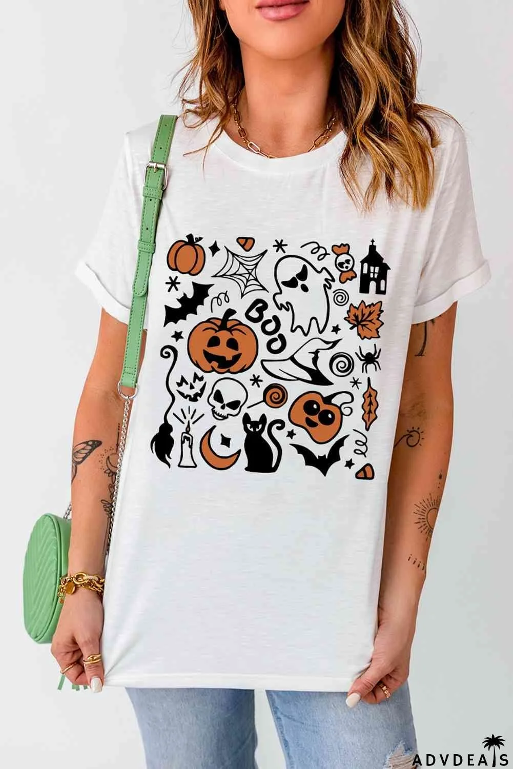 Halloween Graphic Short Sleeve T-Shirt