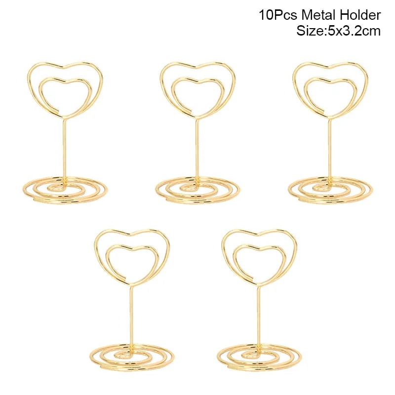 10pcs Natural Wooden Place Card Holders Stand Card Photo Clip Holder Rustic Wedding Decorations Party Table Number Name Sign