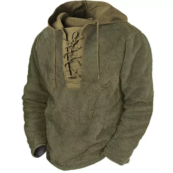 Mens Retro Long Sleeve Fleece Sweatshirt