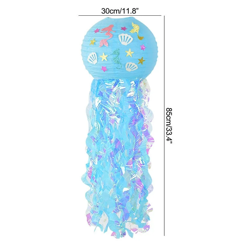 Mermaid Theme Party Decoration DIY Hanging Jellyfish Lantern Little Mermaid Under The Sea Birthday Party Decorations Baby Shower