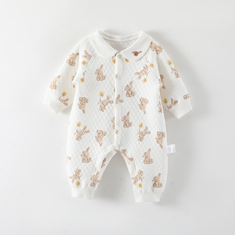 Baby Bunny Lapel Collar Newborn Romper
