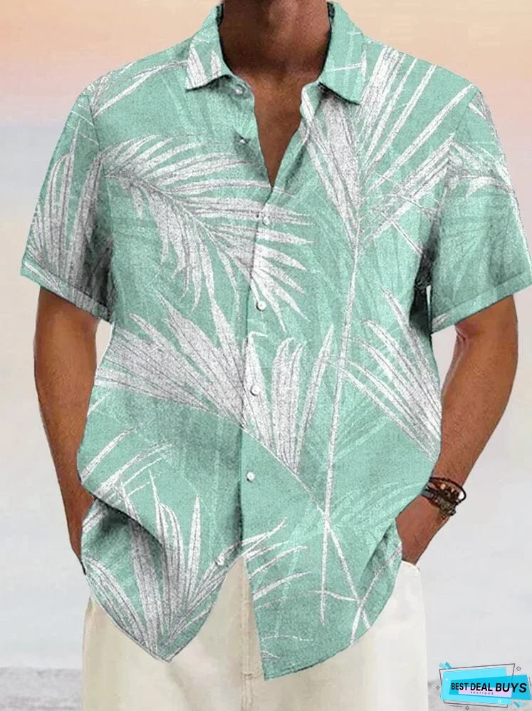Casual Hawaiian Cotton Linen Shirt