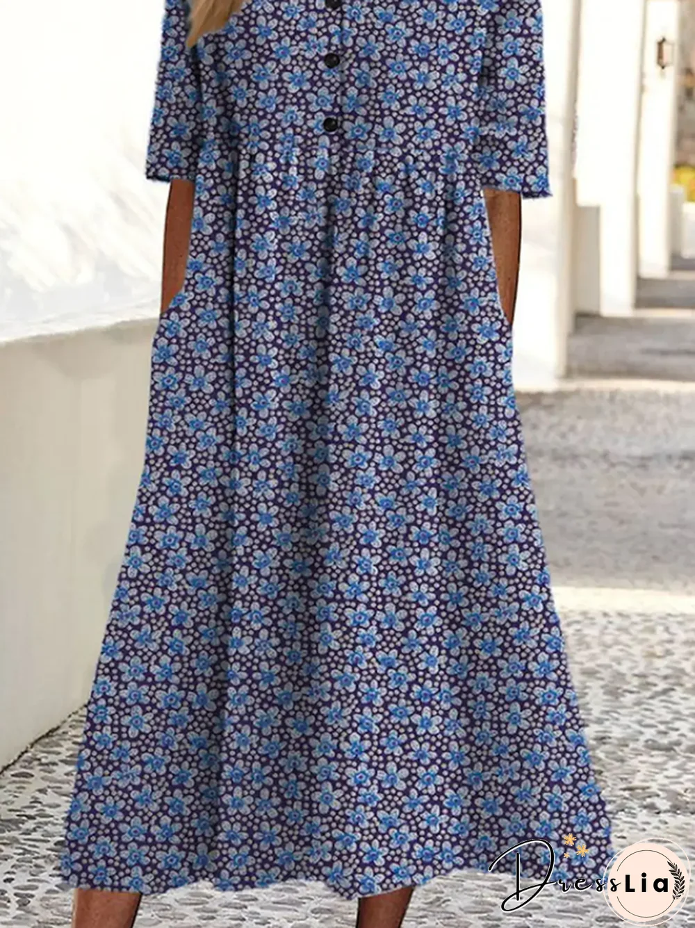 Floral Half sleeve Casual Dresses