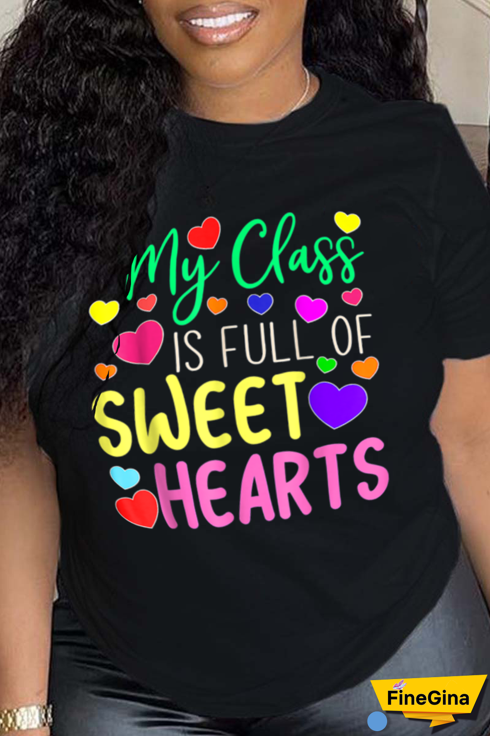 Black Casual Street Print Patchwork Letter O Neck T-Shirts