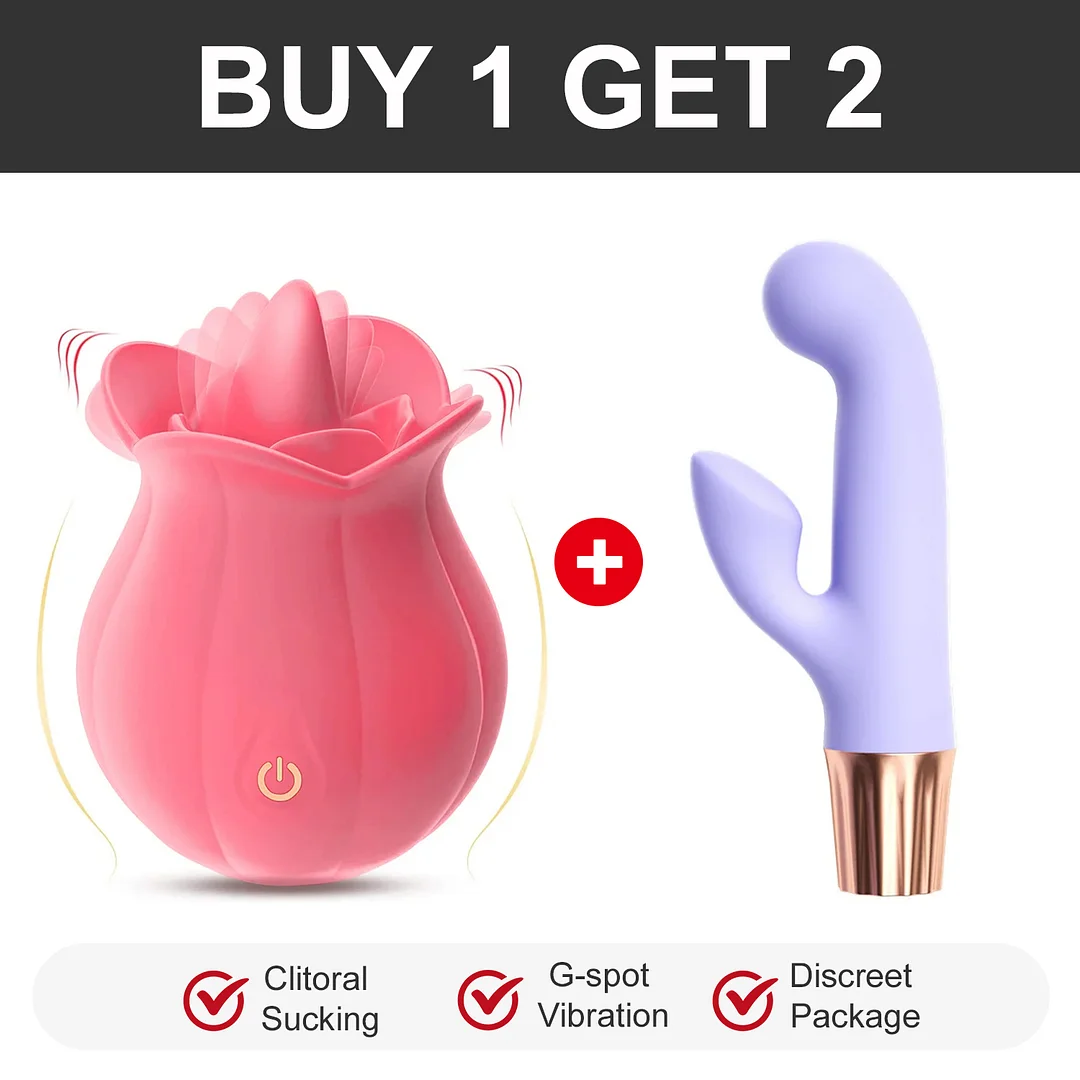 10 Speeds Rose Vibrator With Tongue