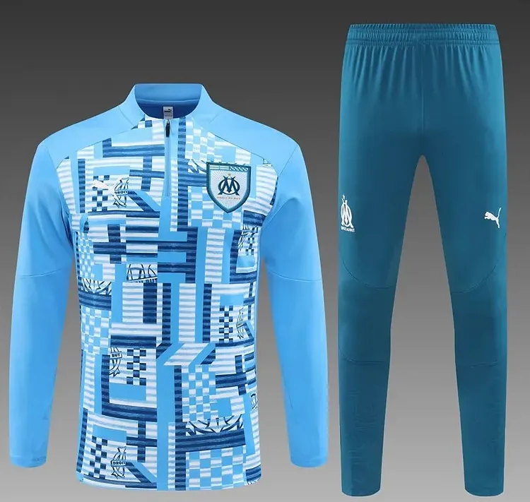 24-25 Marseille light blue training suit half-zip suit