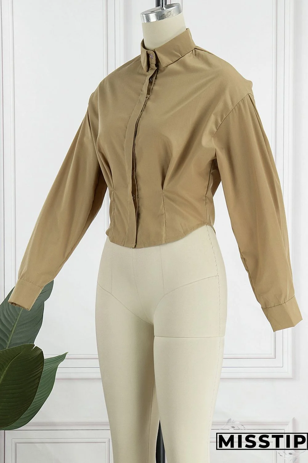 Black Casual Solid Patchwork Turndown Collar Tops