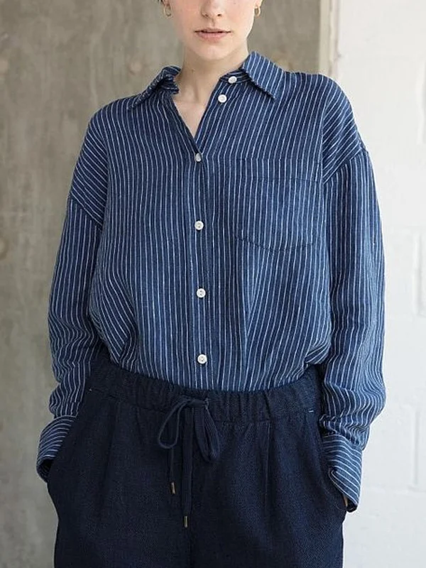 Daily Breathable Comfortable Cotton Linen Ladies Shirt