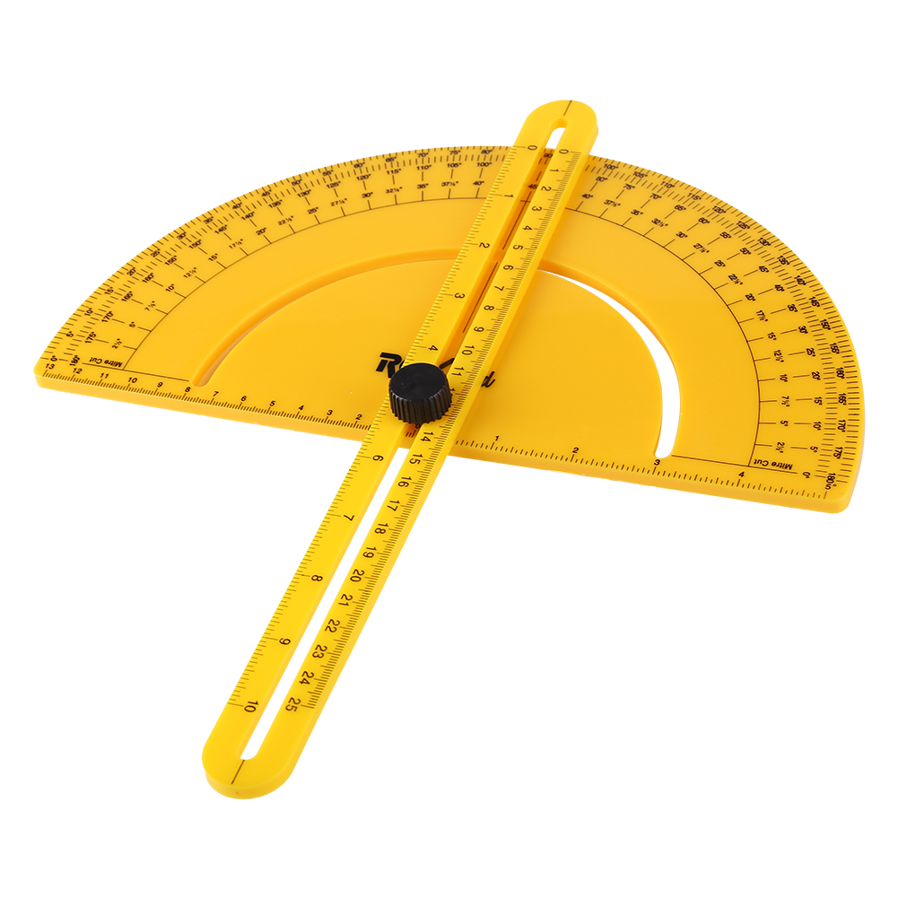 ABS Plastic Semicircle Ruler 180 Degree Protractor Angle Measuring Ruler