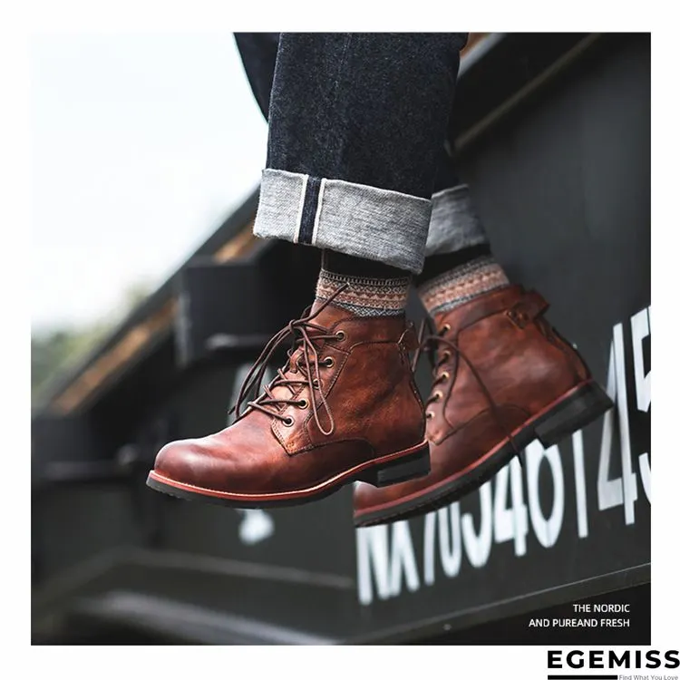 Cow Split Leather Men Boots Comfortable Boots Men Footwear Rubber Ankle Boots Men's Shoes | EGEMISS