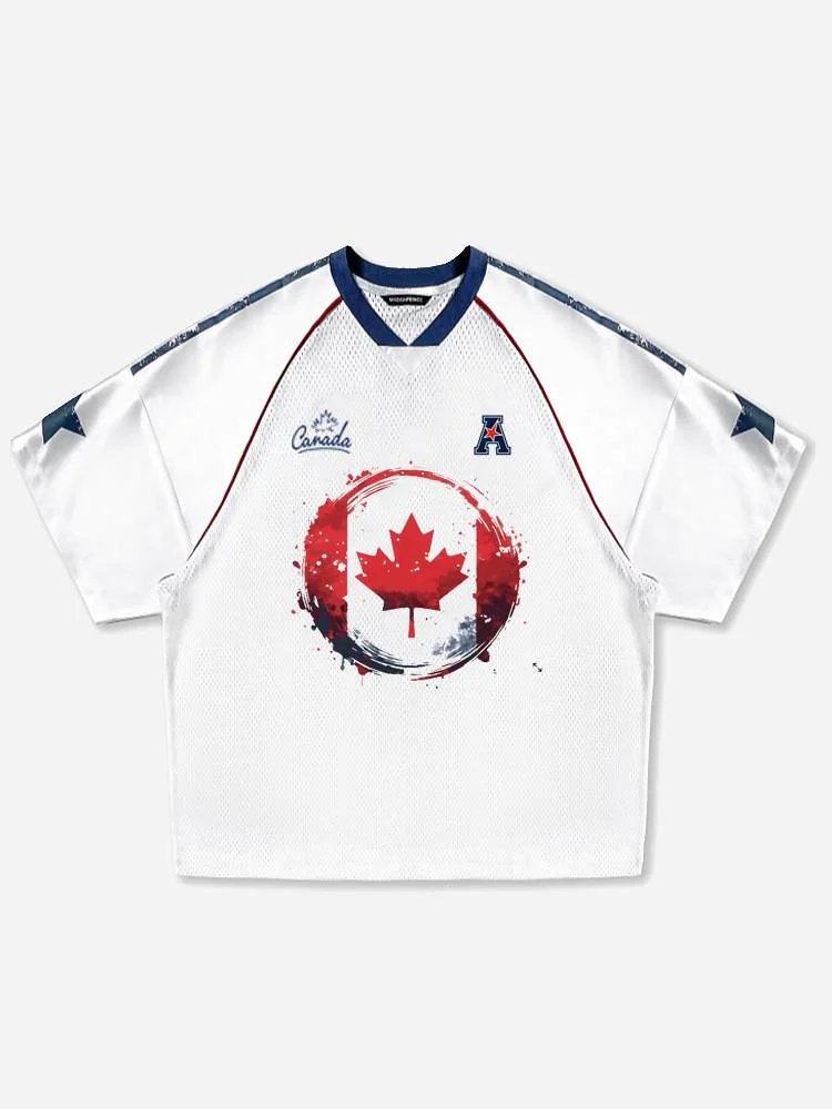 Canadian Ice Hockey Championship Team Creative Soccer V-neck T-shirt