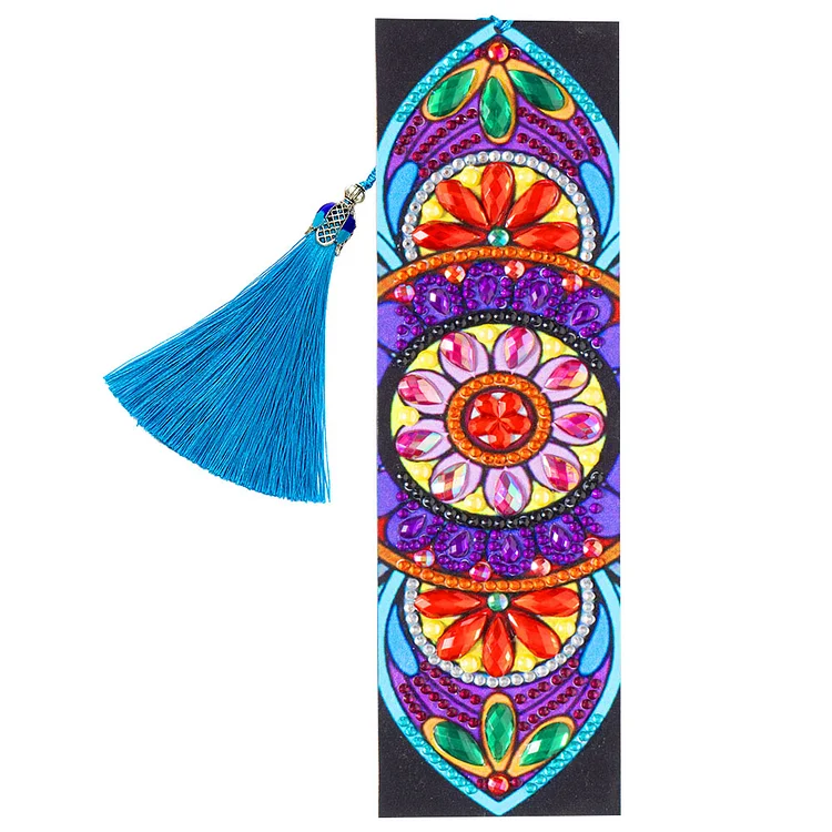 DIY Diamond Painting Leather Bookmark Mandala Tassel Book Marks Craft Art