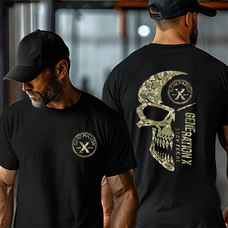 Army Camo Style Shirt, Generation X 2 Side T-shirt, Unisex Hoodie