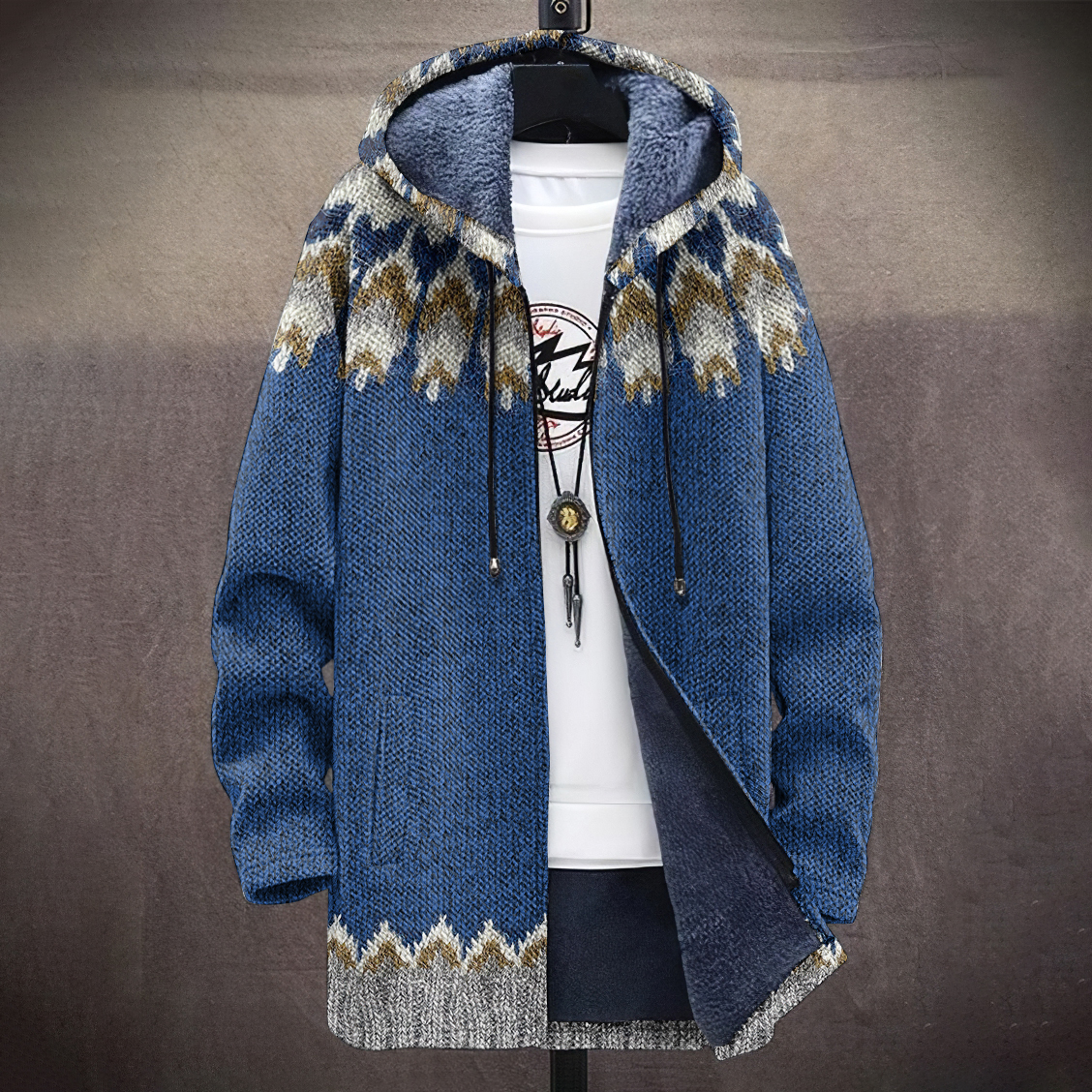 Vintage Knitted Jacquard Pattern Cozy Cardigan Sweater