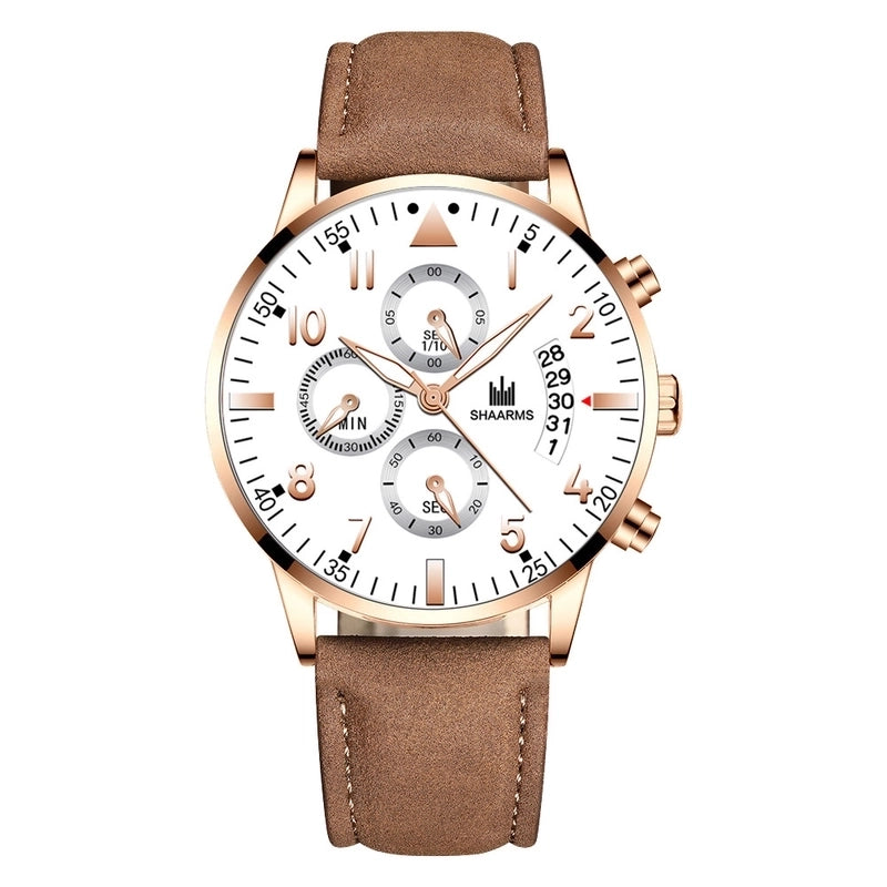 Business Solid Color Buckle Quartz Men’s Watches