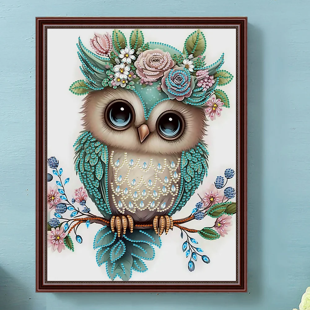 Diamond Painting - Partial Special Shaped Drill - Owl(Canvas|30*40cm)