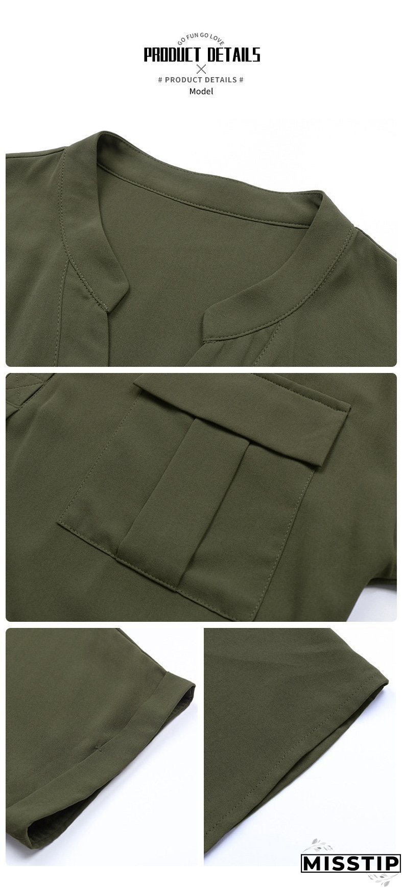 Solid Color V-neck Pocket Short-sleeved Shirt 22982116