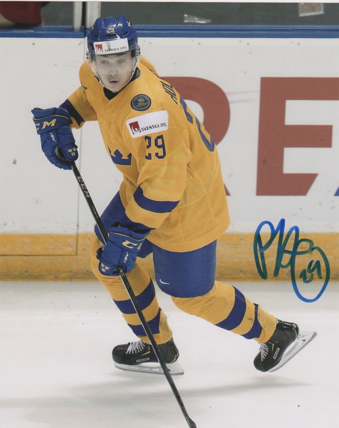 Team Sweden Pontus Holmberg Autographed Signed 8x10 IIHF Photo Poster painting COA #3