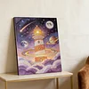 DIY Pearl Painting Lighthouse with Frame for Home Wall Decor(30x40cm)