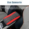 Car Center Console Cover, Universal Leather Waterproof Armrest Seat Box Cover Protector, Comfortable Car Decor Accessories Fit for Most Cars, Vehicles, SUVs-Red