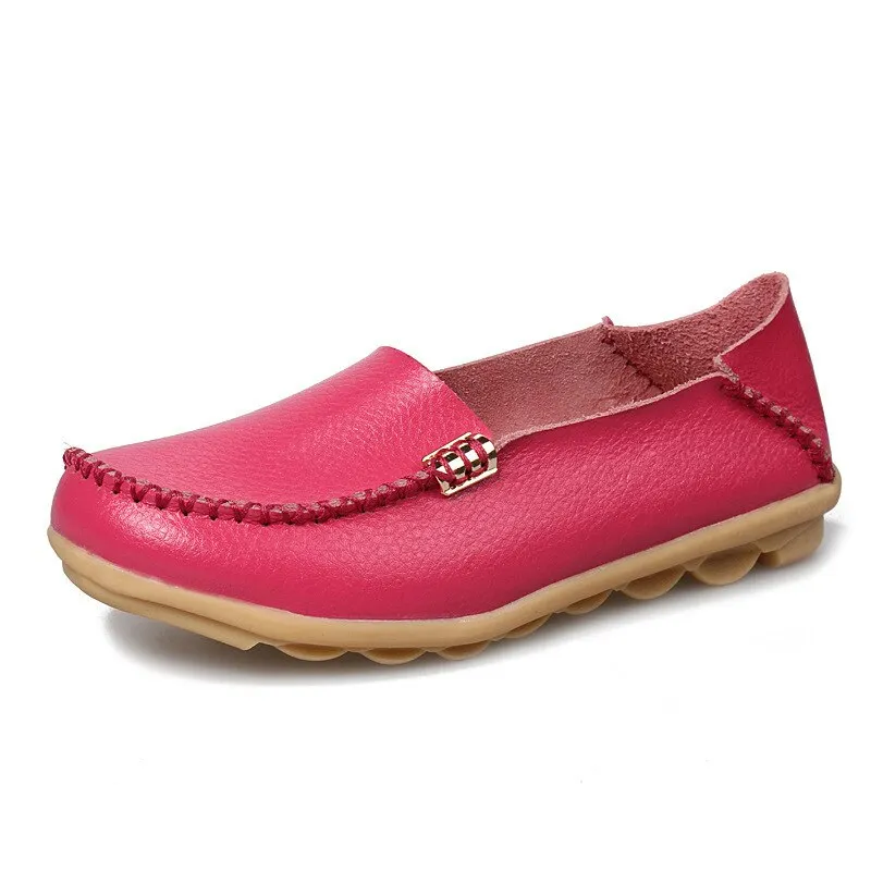 Women Flats Shoes Slip On Genuine Leather Loafers For Women's Moccasins Loafers Flats Ladies Shoes Plus Size Sapato Feminino
