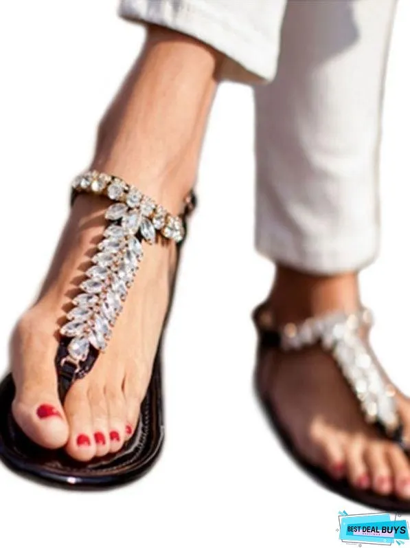 Summer Beach Flat Heel Clip Toe Sandals
