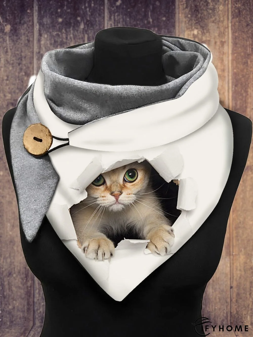 Casual Cat Pattern Triangle Scarf Everyday Basic Accessory | IFYHOME