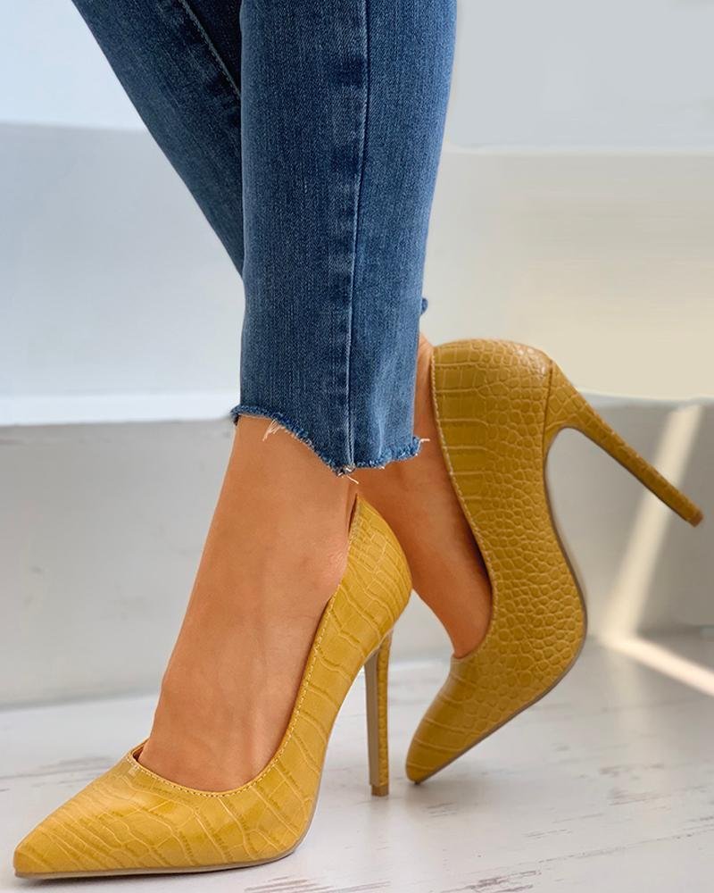 croc heels pumps