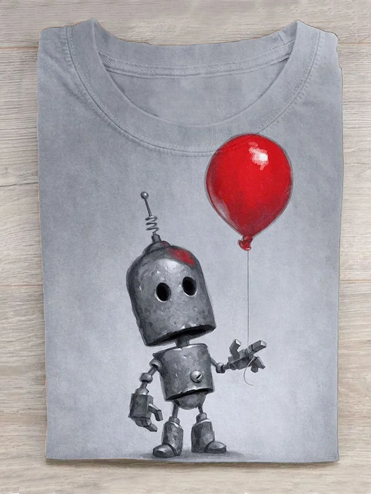 Lonely Robot Art Print T-Shirt