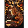Autumn Leaf Fox-Full Embroidery 3 Strands 11CT Stamped Cross Stitch-40*60CM-Large Size