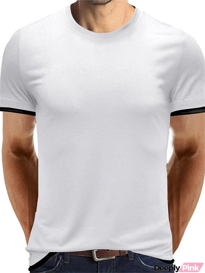 Summer Leisure Short Sleeve Pullover Slim T-shirts For Men