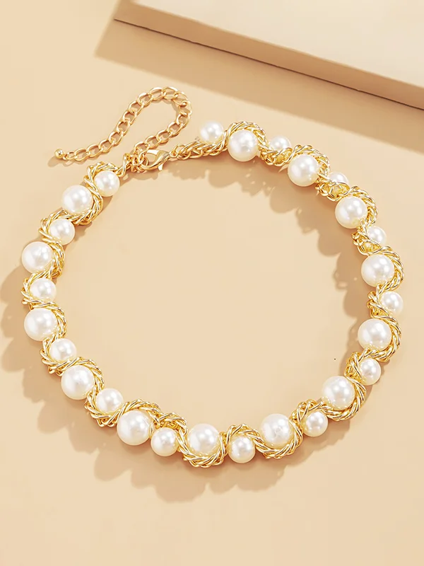Pearl Geometric Necklaces Accessories