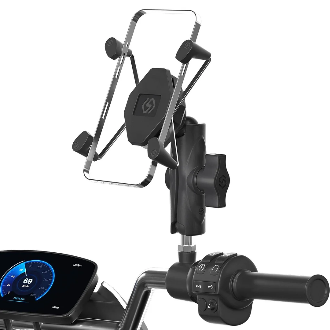 ZH-1558C1 Motorcycle M8 Ball Joint X-shape Aluminum Alloy Phone Holder