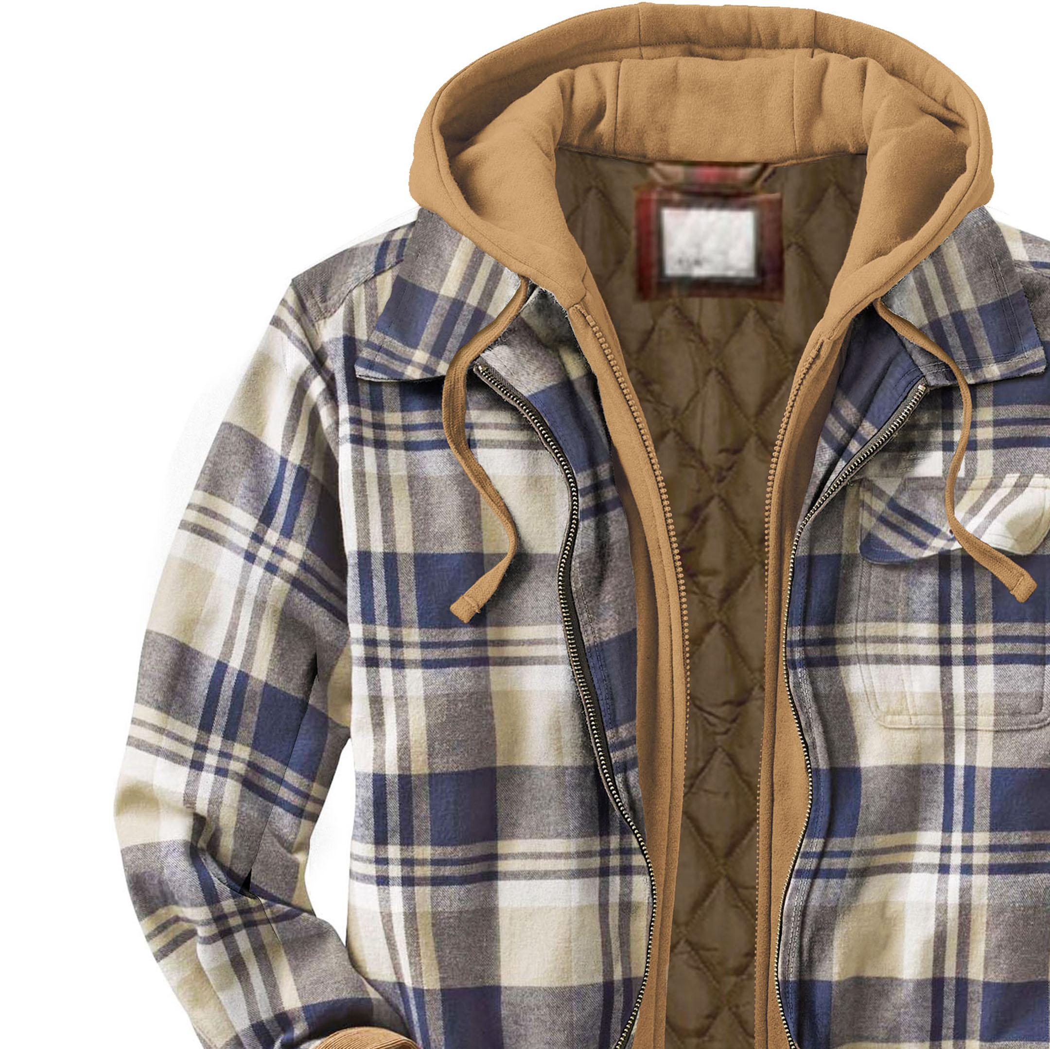 Men's Lined Hooded Flannel Jacket