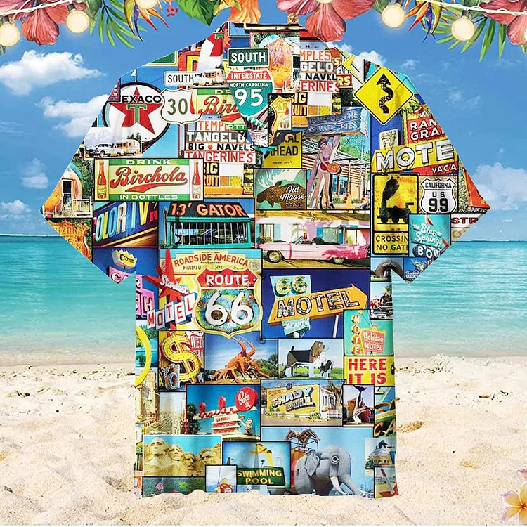 Fabulous Route 66 |Unisex Hawaiian Shirt