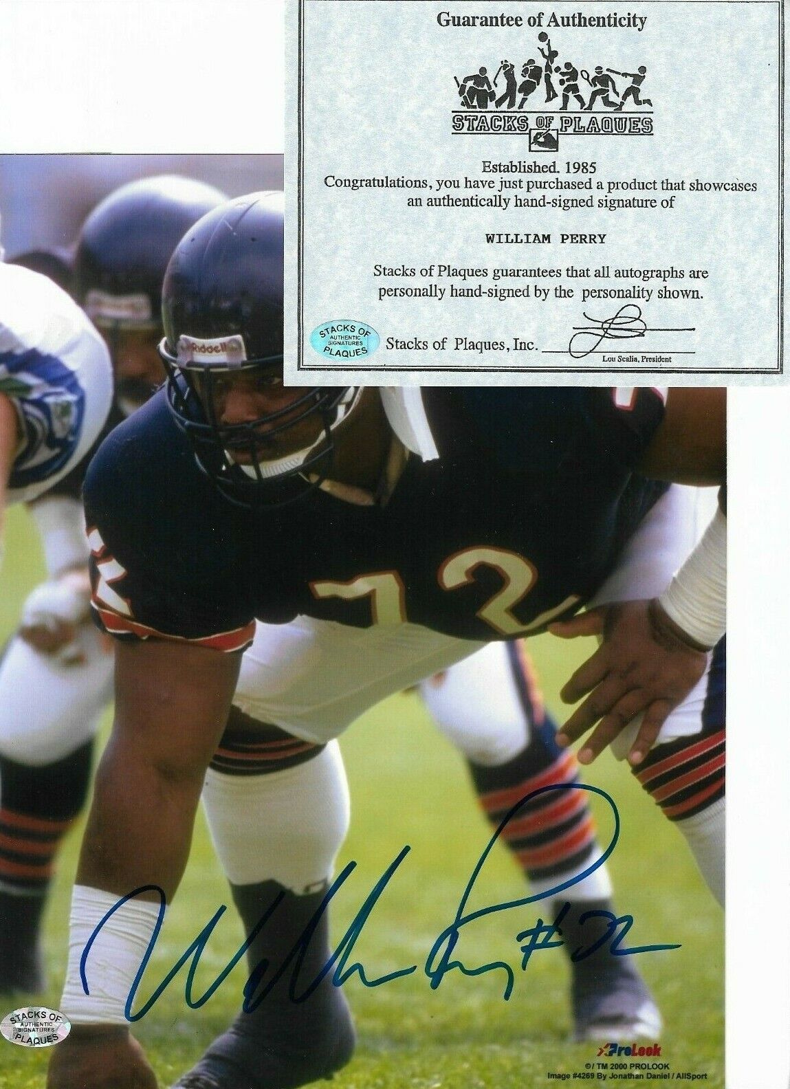 SBXX Legend ~ William The Refrigerator Perry ~ Signed 8x10 Football Photo Poster painting SOPCOA