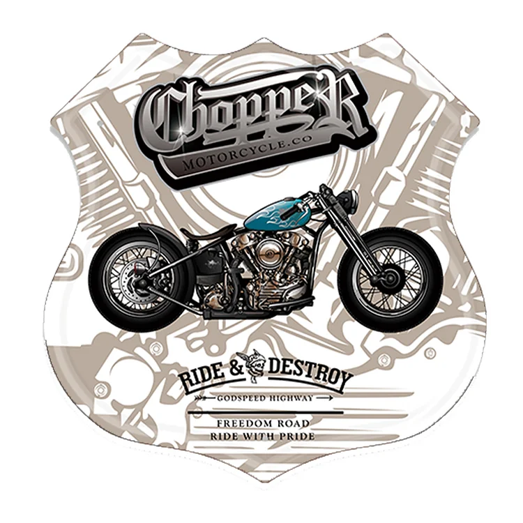 Moto - shiled vintage tin signs - 11.8x11.8inch