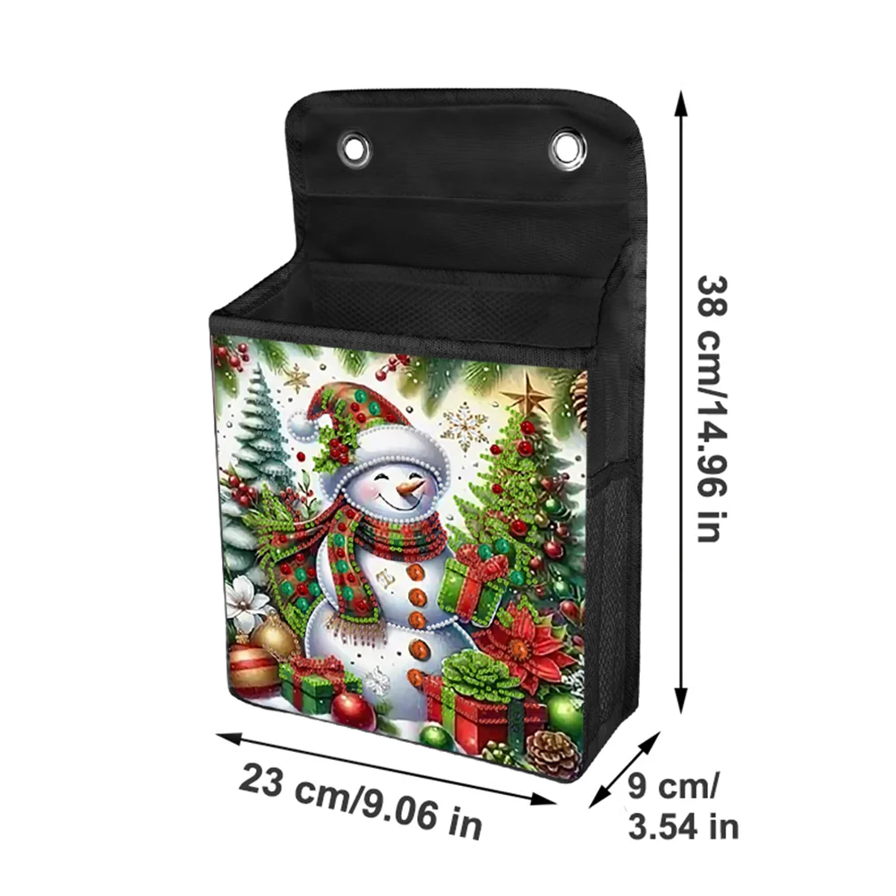 5D DIY Christmas Snowman Diamond Painting Hanging Storage Bag Diamond Art Organizer Box Home Decor 