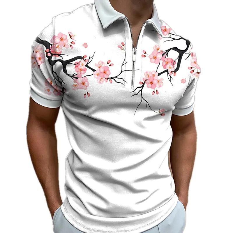 Comstylish Partial Plum Short Sleeve Polo