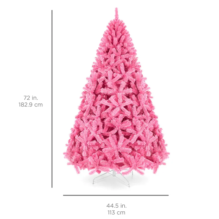 🔥kukelife🔥Pink Artificial Fir Christmas Tree w/ Foldable Stand