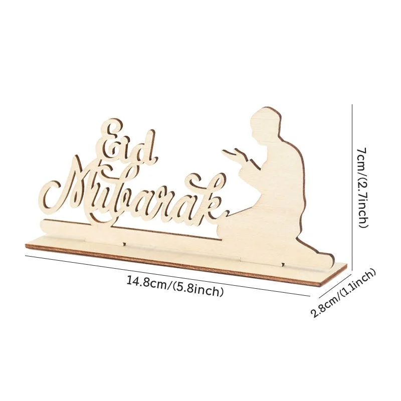Eid Mubarak Wooden Craft Ornament Home Desktop Decoration For Islam Muslim Featival Party Decor Ramadan Kareem Gifts Eid Al Adha